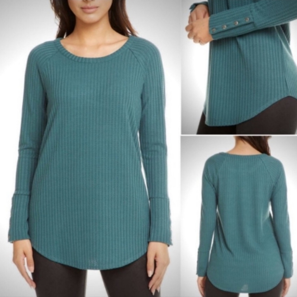 NWT Chaser Waffle Knit Thermal Long Sleeve Tunic Top Size XL